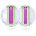Horsdo 40oz Tumbler Lid for Stanley, Spill Proof Splash Resistant Tumbler Covers,Replacement cover for Stanley Cup Accessory(2 pack) (Rose-Green, 40oz)