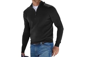 Rayson Jersey Hombre Jersey de Punto con Cremallera Suéter Casual y Ligero para el Otoño y el Invierno