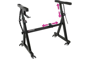 LIQUID STANDS Plixio Klavierständer mit Rädern, Z-Stil, verstellbarer und tragbarer professioneller Hochleistungs-Digitalpianoständer (passend für 54 bis 88 Tasten-Elektroklaviere)