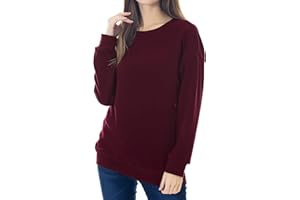 Smallshow Fleece Nursing Sweatshirt Long Sleeve Breastfeeding Pullover Tops