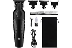 KEMEI Tagliacapelli professionale da uomo, tagliacapelli senza fili, tagliacapelli elettrico senza fili, ricaricabile con lama a T per famiglia e barbieri, Nero