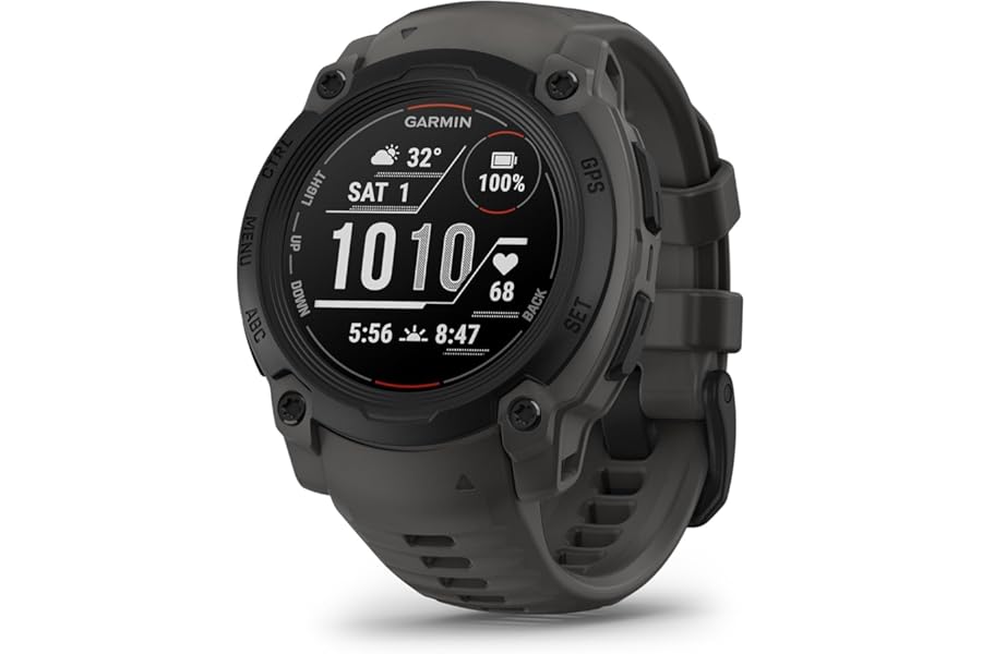 Garmin Instinct 3, Tactical Edition, 50mm rugged GPS smartwatch with AMOLED screen,built in sports apps & health monitoring, LED flashlight, shock resistant, 10ATM, up to 24 days battery life