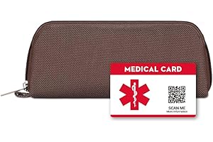 ‎DISONCARE DISONCARE Tragbare Diabetes Tasche, Insulin Pen Tasche, Halten Sie 1 Insulin Pen, 5 Pen Tipps, 1 Medical Alert ID Card Tag, Anti-Lost，Brown