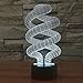 Price comparison product image XYDM 3D Visual Lamp Optical Illusion LED Night Light Amazing 7 Colors Spiral Shape Touch Sensitive Smart Atmosphere Lamp with Acrylic Flat ABS Base USB Charge for Home Decor