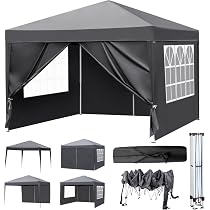 Partyzelt 6x8m Weiß-grau - Wasserdicht, PVC 560g/m², Robustes Stahlrohr-Gestell