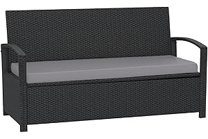 Dazzle Collection Waterproof seat pads for garden chairs Indoor & Outdoor Garden Sofa Foam Seat Pad patio bench Cushions Pad (3 Seater Bench 140CM x 45cm x 5cm, Gray)