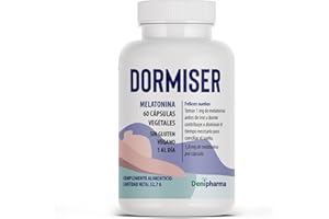 DENIPHARMA Dormiser - Melatonina - 60 cápsulas - Uso recomendado elimina el Insomnio y los Problemas para Dormir - Con Amapola Californiana y Pasiflora - Sin Gluten - 100% Vegano - 1 al día
