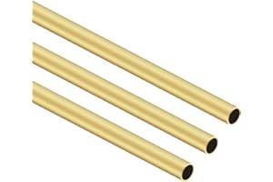 iMeistek Lot de 3 tubes en laiton, 8 mm de diamètre extérieur x 0,5 mm d'épaisseur de paroi de 300 mm de long, tubes en laiton droits et ronds sans couture, pour loisirs créatifs