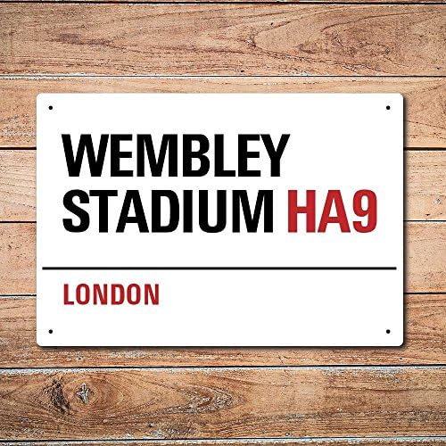 Wall Chimp London Metal Street Sign - Wembley Stadium 29cm x 20cm - without drilled holes