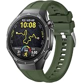 Huawei Watch GT5 Pro 46 mm ile Uyumlu Orijinal Kordon Tasarım 22 mm Tokalı Silikon Kayış Haki