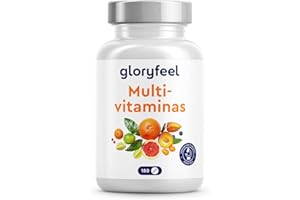 GLORYFEEL Multivitaminas y Minerales - 180 Tabletas para 6 meses - Todas las Vitaminas A,B,C,D3,E, Calcio, Zinc, Selenio - Multivitaminico Activo Completo para Hombre y Mujer - Probado en laboratorio