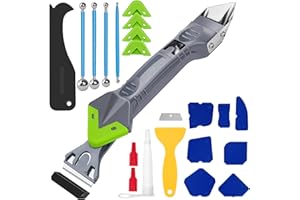 Silicone Remover Tool, Efanty Sealant Grout Finishing Tool with 5-in-1 Silicone Caulking Tools & 4 Replace Silicone & 12PCS Grout Sealant Remover Tool Set, Modelling Ball Tools, (EF-001)