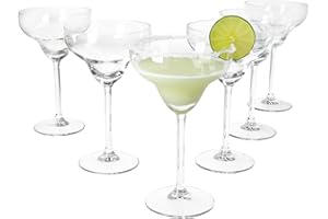 MamboCat Lot de 6 verres à Margarita - Hauteur : 18 cm - Pour 6 personnes - Transparent - Pour boissons glacées, Daiquiri et autres
