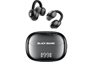 Black Shark T19 Open Ear Kopfhörer Kabellos Bluetooth Clip On Ohrhörer, 5g Leicht komfortabel, Adaptive Klangqualität für Musik und Spielmodi, 50H Akk, LED, DNN klare Anrufe, für Laufen Training