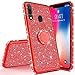 Produktbild Homikon Silikon Hülle Kompatibel mit Samsung Galaxy A60 Überzug TPU Bling Glitzer Strass Diamant Schutzhülle mit 360 Grad Ring Ständer Soft Flex Durchsichtig Silikon Handyhülle Tasche Case - Rot
