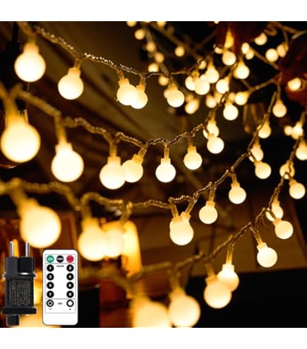 Luci Natalizie Esterno BrizLabs - 20 Metri, 200 LED Bianco Freddo, A Batteria, IP44 Impermeabile - Foto 5