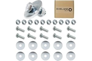 M6 Nuts, Bolts & Washer 30 pc Set. 10 - (M6 X 20mm) Bolts/Setscrews, 10 - M6 Steel Nuts & 10 - (M6 X 25) Repair Washers (Large OD) – Evelyne