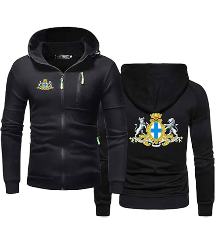 Sweat à Capuche Homme épais - Fermeture éclair Complète - Intérieur Polaire - Pour Sport, Extérieur Hiver