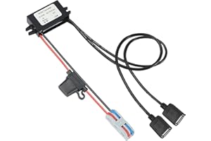 YBBOTT 12V/24V a 5V 2 USB-AF Convertidor DC-DC Step Down Adaptador 12V/24V a 5V 3A Convertidor Controlador con Cable 2 USB AF 34 CM para Equipos CNC Interruptor Panel Fotovoltaico etc.
