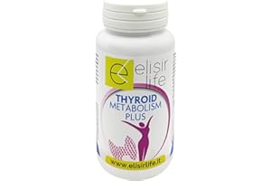 Integratore naturale per stimolare funzione tiroidea, peso corporeo e stanchezza con Selenio, Zinco, L-Tirosina, Guggul: Thyroid Metabolism Plus 100 capsule ELISIRLIFE