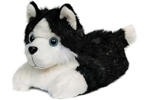 ONMYGOGO Nowatorskie kapcie dla psów Husky dla mężczyzn i kobiet, futrzane zimowe kapcie dla dorosłych