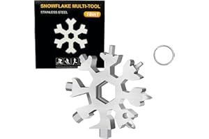 AOIUENOK 18-in-1 Schneeflocken Multitool,Edelstahl Multitool Schneeflocke,Schneeflocke Multi-Tool,Reisen, Freien, CampingWeihnachtsgeschenke für Männer, Adventskalender Männer Geschenke