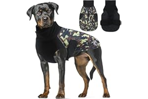 ALAGIRLS Dog Coat for Winter, Reflective Dog Winter Jackets with High Collar,Warm Dog Coat for French Bulldog Dachshund, BrownCamo L