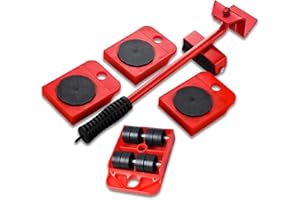 DYOUEN 5PCS Furniture Movers Heavy Duty Lifter Tools Sliders Wheels Roller Set with Crowbar 150 kg/330 lb Capacity for Furniture,Refrigerator, Sofa, Cabinet