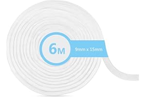 MARICATO Brush Seal Weather Strip 6 M(L) x 9 mm(W) x 15 mm(T), Draught Excluder for Doors, Door Draft Excluder Strip Self - Adhesive Draft Excluder Tape for Sliding Door Window and Wardrobe - White