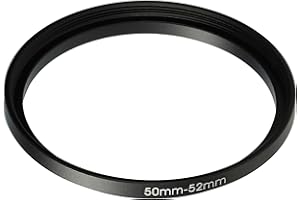 vhbw anello adattatore step-up da 50 mm a 52 mm compatibile con obiettivo fotocamera - Adattatore filtro, metallo, nero