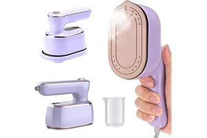 CUBTEM Mini Ferro da Stiro a Vapore, 1000W Ferro da Stiro da Viaggio Portatile, Mini Ferro da Stiro, 20s Riscaldamento Rapido, Umido e Asciutto per Casa, Ufficio e Viaggi