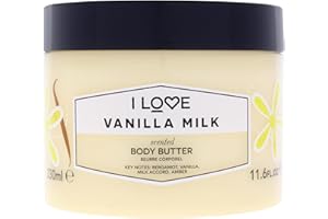 I LOVE Signature Vanilla Milk Body Butter 330ml – Nourishing Shea Butter & Coconut Oil Moisturiser for Silky Smooth Skin – Sweet Scented, Vegan-Friendly Skincare with 87% Natural Ingredients