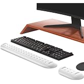 Klasse Gaming Klavye ve Mouse Bilek Destek Seti, ErgoPad, Kaymaz Tabanlı, Nefes Alan Kumaş, Ağrı &Ouml;nleyici (Beyaz Destek Seti)