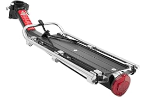 MidGard Portapacchi per bicicletta in lega di alluminio, con riflettore regolabile per biciclette da 24 – 29 pollici, portata massima di 9 kg