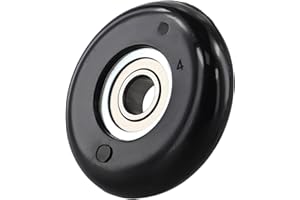 KHIRONHIVE Lot de 4 roulettes de rechange en plastique haute résistance pour siège de rameur, 8 x 40 x 10 mm, pour équipement de fitness, vélos d'appartement, lisses, stables et noirs, 43 mm de diamètre