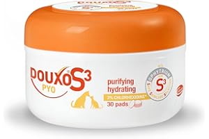 Douxo S3 PYO Pads, antibakteriell und hefehemmend, für Hunde und Katzen, beruhigende Reinigungstücher für Katzen und Hunde, 30 Stück