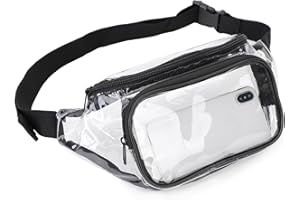 TINYAT Clear Fanny Pack for Women,TINYAT Clear Bag Waterproof Waist Pack for Concerts, Sports, Travel and Daily Use,T1953