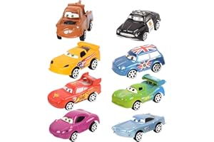 BSNRDX Cars Giocattoli 8 Pezzi Macchinine con Particolari Giocattolo Store con Dettagli Colorati dei Personaggi per Bambini Giocattoli Educativi Precoci Per Feste di Compleanno