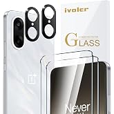 ivoler 2 Pieces Tempered Glass Screen Protector for OnePlus Nord CE 5 5G, with 2 Pieces Camera Lens Protector, 9H Hardness, A