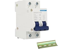 EUNEWR 1000V 2P DC Leitungsschutzschalter, 10A 16A 20A 32A 40A 63A Isolator, SRDZ47-63Z Mini Leistungsschalter Trennschalter DIN-Schienenmontage für Solar Photovoltaik Systeme (16A)