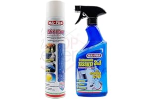 HT Hitopseller® KIT PULIZIA AUTO schiuma pulisce igienizza TESSUTI IDROSTOP spray impermeabilizzante ANTIPIOGGIA capote tettino barca