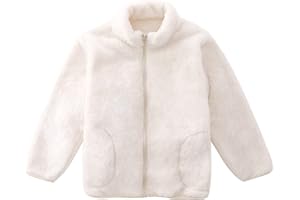 ANIMQUE Kinder Fleecejacke Stehkragen Durchgehender Reißverschluss Eltern-Kind Jacke Winter Kleinkind Jungen Mädchen Warm Plüsch Korallenvlies Outerwear