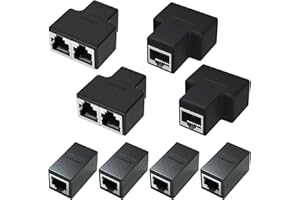AOUZOVLI 8 Pcs Splitter Ethernet Sdoppiatore Ethernet Connettore Sdoppiatore Rete Cavo Ethernet Lan Rj45 Femmina Duplicatore Ethernet Compatibile Con i Cavi Ethernet Di Rete Cat7 Cat6 Cat6e Cat5 e Cat5e