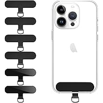NATOSU 2 stuks telefoonketting universele pads, roestvrij staal multifunctionele telefoon-lanyard-patch, universele telefoonketting, telefoonpatch voor de meeste smartphones (zwart NATOSU 2 stuks telefoonketting universele pads, roestvrij staal multifunctionele telefoon-lanyard-patch, universele telefoonketting, telefoonpatch voor de meeste smartphones (zwart