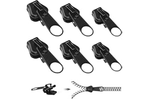 6 Pezzi Cerniera Lampo Riparazione, Frundoo Cerniere Lampo Ricambio, 3 misure Tira Zip Rimovibile, Cursori per Cerniere Lampo Cursore Cerniera Universale per Giacche Borse Valigie Jeans Abbigliamento