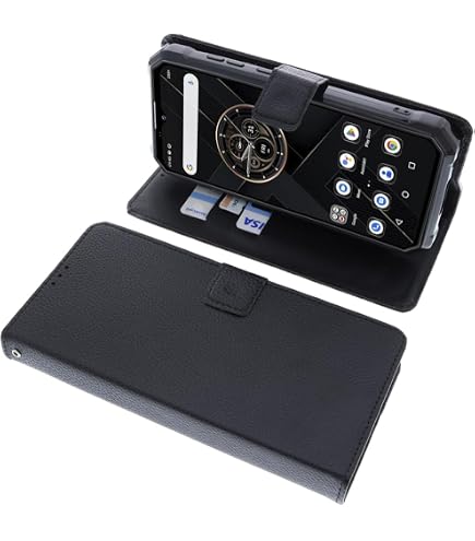Handyhülle Für Oukitel WP35 - Flip Case Aus Oxford-Stoff & PU Leder Mit Kartenfächern, Magnetverschluss & Standfunktion