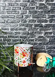 Candor Home Decors Handicraft Rust Free Metal Planter with Stand Artificial Flower, Indoor Plants Pot Container Meena Flower Color planters for Living Room, Balcony and Garden. ( Red)