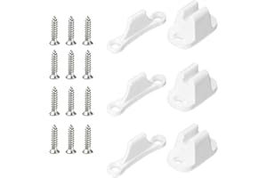 POPAPIE 3 Stück Türfeststeller für Wohnmobil Kunststoff Türschnapper Wohnwagen mit 12 Schrauben Türhalter Wohnmobil Zubehör für Wohnmobile Wohnwagen Boote (Weiß)