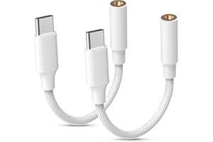 OBLLEMN 2 Pack Adapter USB C auf Klinke, USB C auf 3,5 mm Buchse, Kopfhörer-Adapter, Typ C auf AUX-Audiokabel mit DAC Chip, USB C auf Klink für i-phone15/16 pro/Plus/promax/Laptop/Tablet/Smartphone usw
