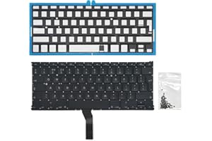ICTION Nuovo UK Tastiera con tastiera retroilluminazione+viti Sostituzione QWERTY per MacBook Air 13 pollice A1369 A1466 Tastiera 2011 2012 2013 2014 2015 2016 2017 Anno